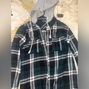 Forever 21 hooded flannel